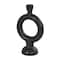 CosmoLiving by Cosmopolitan 9" Black & White Ceramic Geometric Ring Taper Candle Holder Set